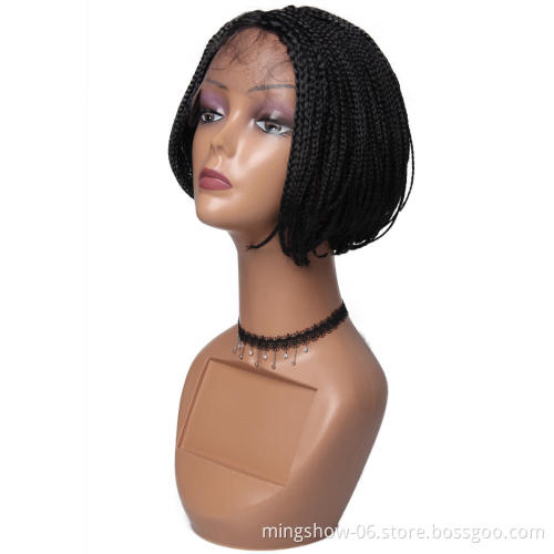 Synthetic lace front bob wigs braided lace wig heat resistance